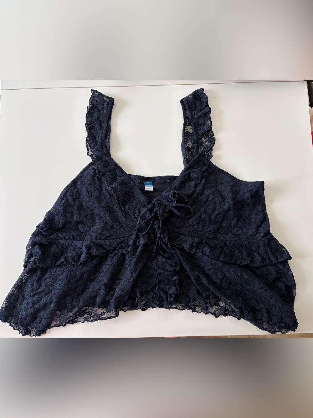 Sleeveless Lace Ruffle Top
